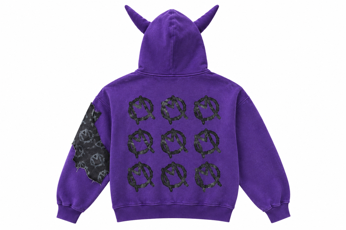 “GENGAR” DEMON PATCHWORK ZIP UP