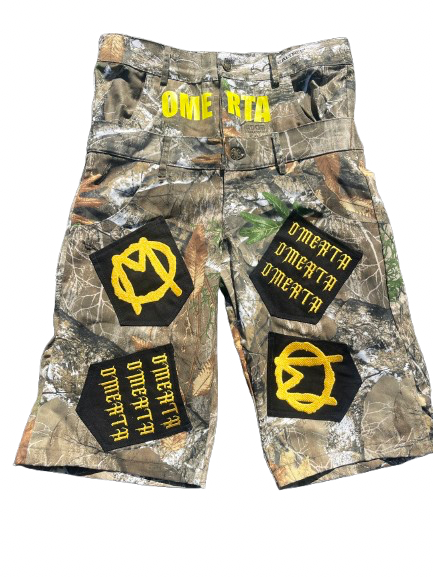 CAMO DOUBLE WAISTED JORTS