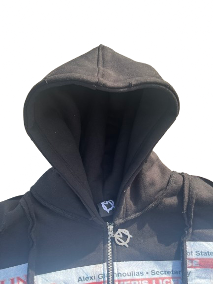 “FREE DURK” UNEVEN ZIP UP