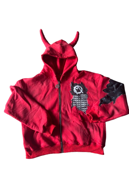RED GENGAR PATCHWORK ZIP UP