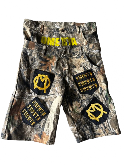 CAMO DOUBLE WAISTED JORTS