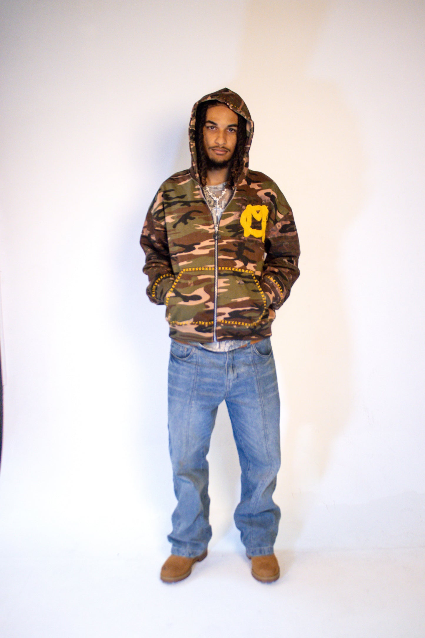 YELLOW CAMO SAFARI ZIP UP