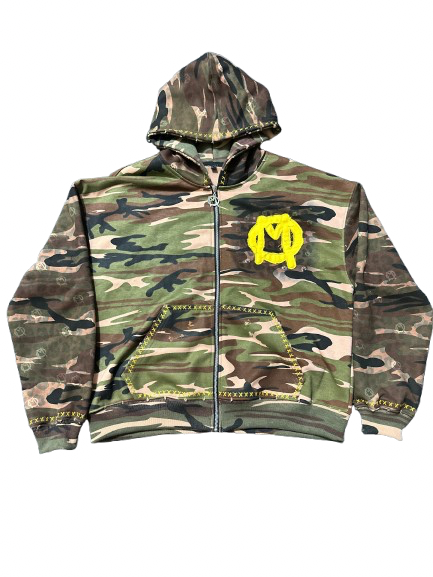 YELLOW CAMO SAFARI ZIP UP